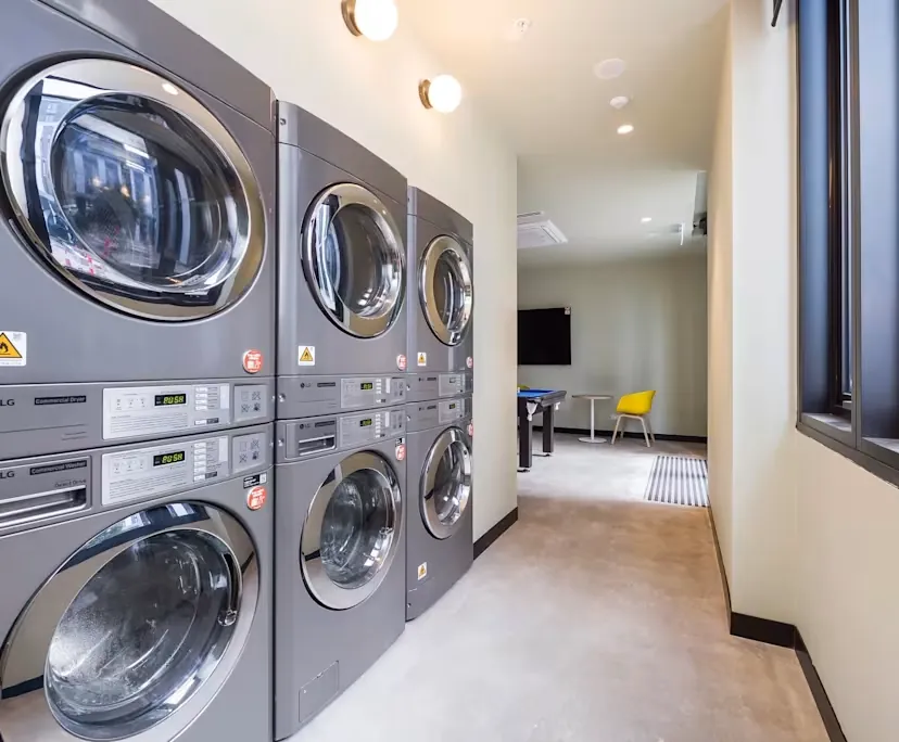 LG washers in a student accommodation laundry